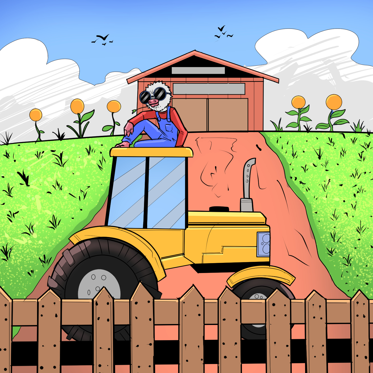 Snowball on tractor