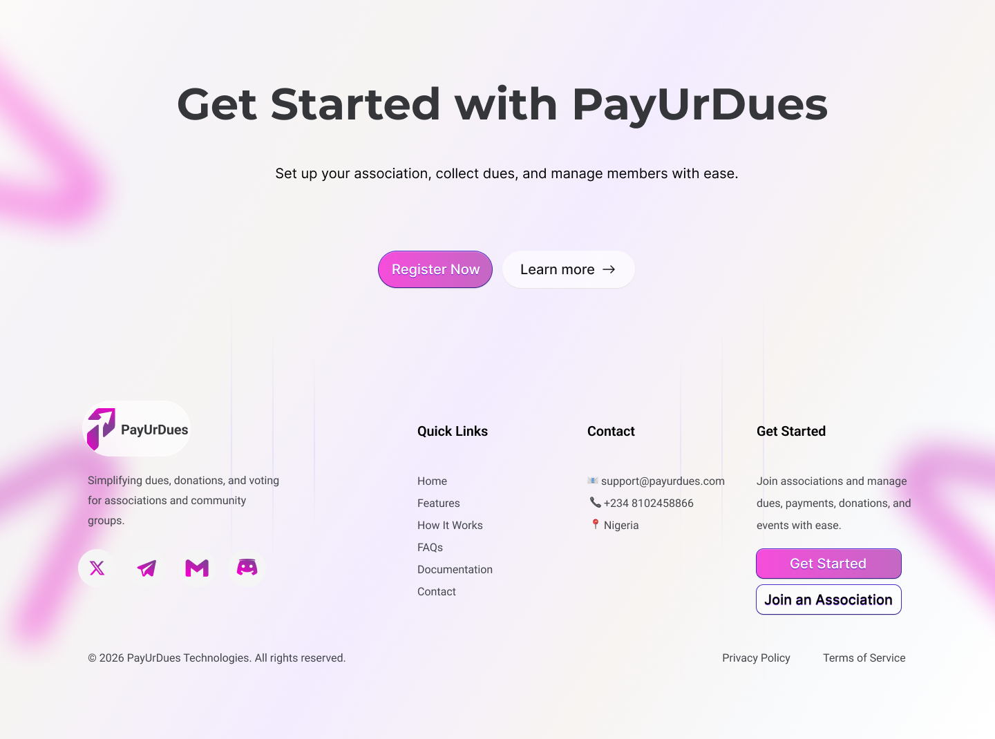 PayUrDues footer CTA